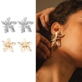 thumbnail image 3 of Oversize Floral Statement Pendant Earrings Jewelry For Female Birthday Gifts, 3 of 4