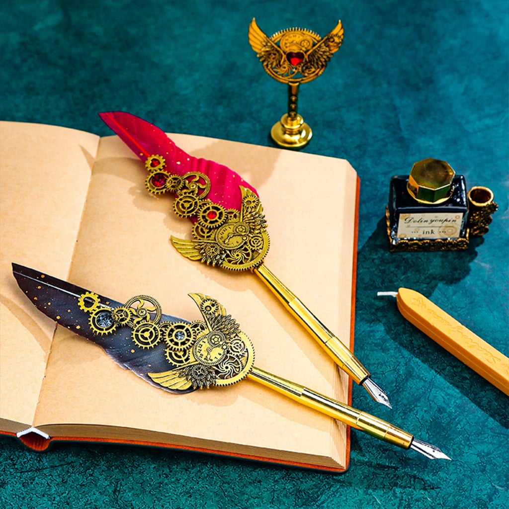Fountain Pen Set Calligraphy Writing Pen Set Feather Dip Pen Gift Box Kits