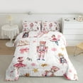 thumbnail image 2 of Feelyou Kawaii Pink Nutcracker Queen Comforter Set, Christmas Princess Bowknot Bedding Sets, Teen Kid Child Reversible Bedding Comforter Set, Lightweight Room Decor, 3pcs, 2 of 8