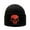 Black / Red Skull, variant on Daily Knited Plain Beanie - Stay Warm Stylish Stretchy Soft Beanie Hats for Men and Women, 12 inch, Blaze Orange