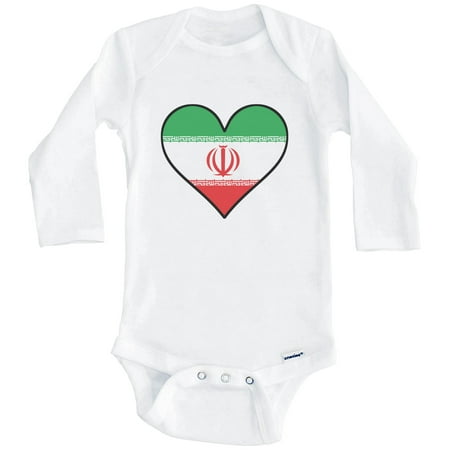 

Iranian Flag Baby Bodysuit - Cute Iranian Flag Heart - Iran Baby Bodysuit (Long Sleeve) 6-9 Months White