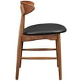 thumbnail image 3 of Modway Ebee Dining Chair with Leatherette Cushion in Walnut Black, 3 of 4