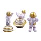 thumbnail image 1 of Estatua de de 3 piezas, estatuilla de para estantería, estantería de escritorio para habitación oro Gloria Estatuilla de estatua de astronauta, 1 of 8