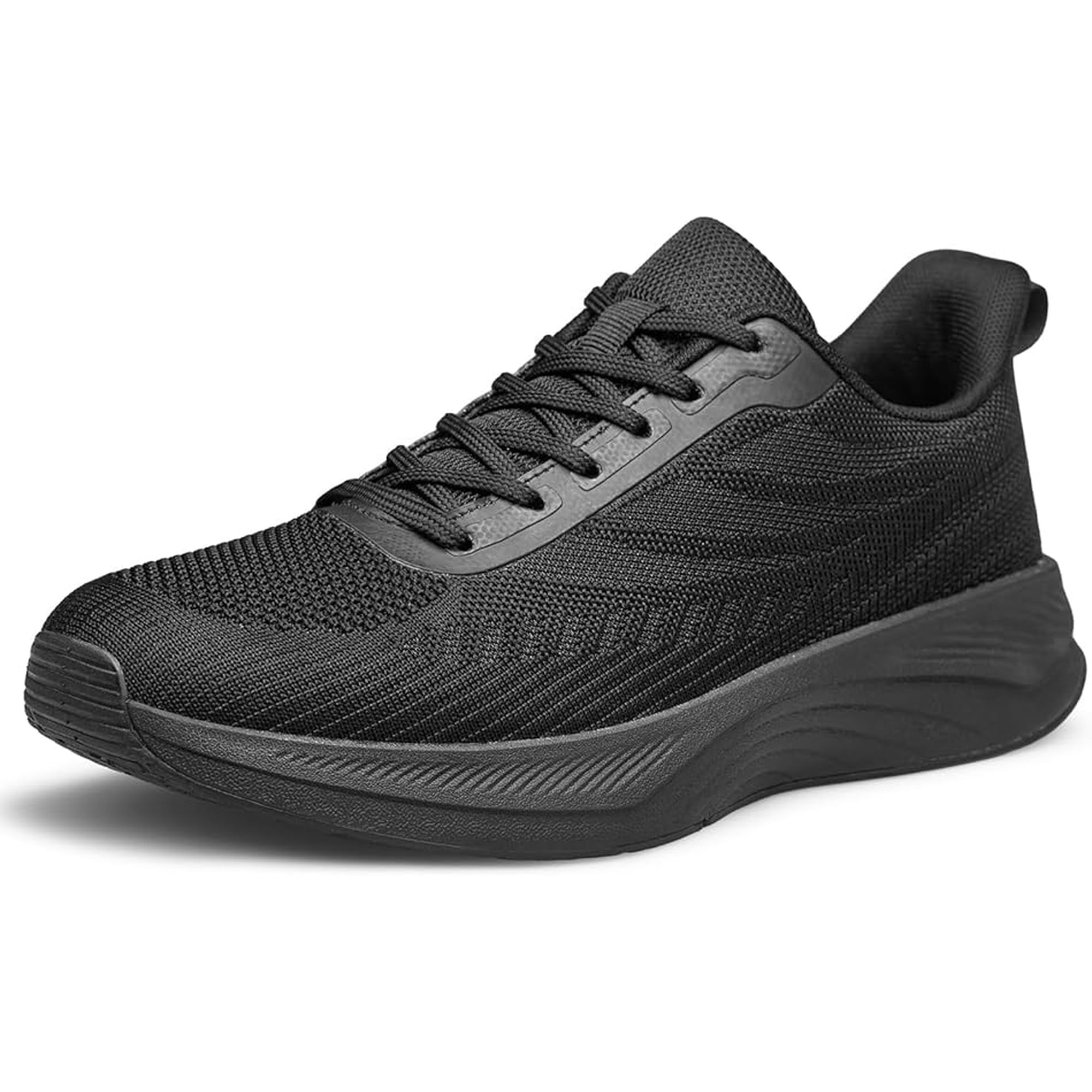 vibdiv Walking Shoes Men Lightweight Breathable Running Tennis Athletic Gym Workout Cross Training Slip on Sneakers All Black Size 10.5