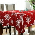 thumbnail image 3 of SKYSONIC Christmas Snowflake Tablecloth Waterproof Washable Polyester Square Table Cover Durable Tablecloth for Kitchen Dining Table Party Decor (60 X 90 Inch), 3 of 7