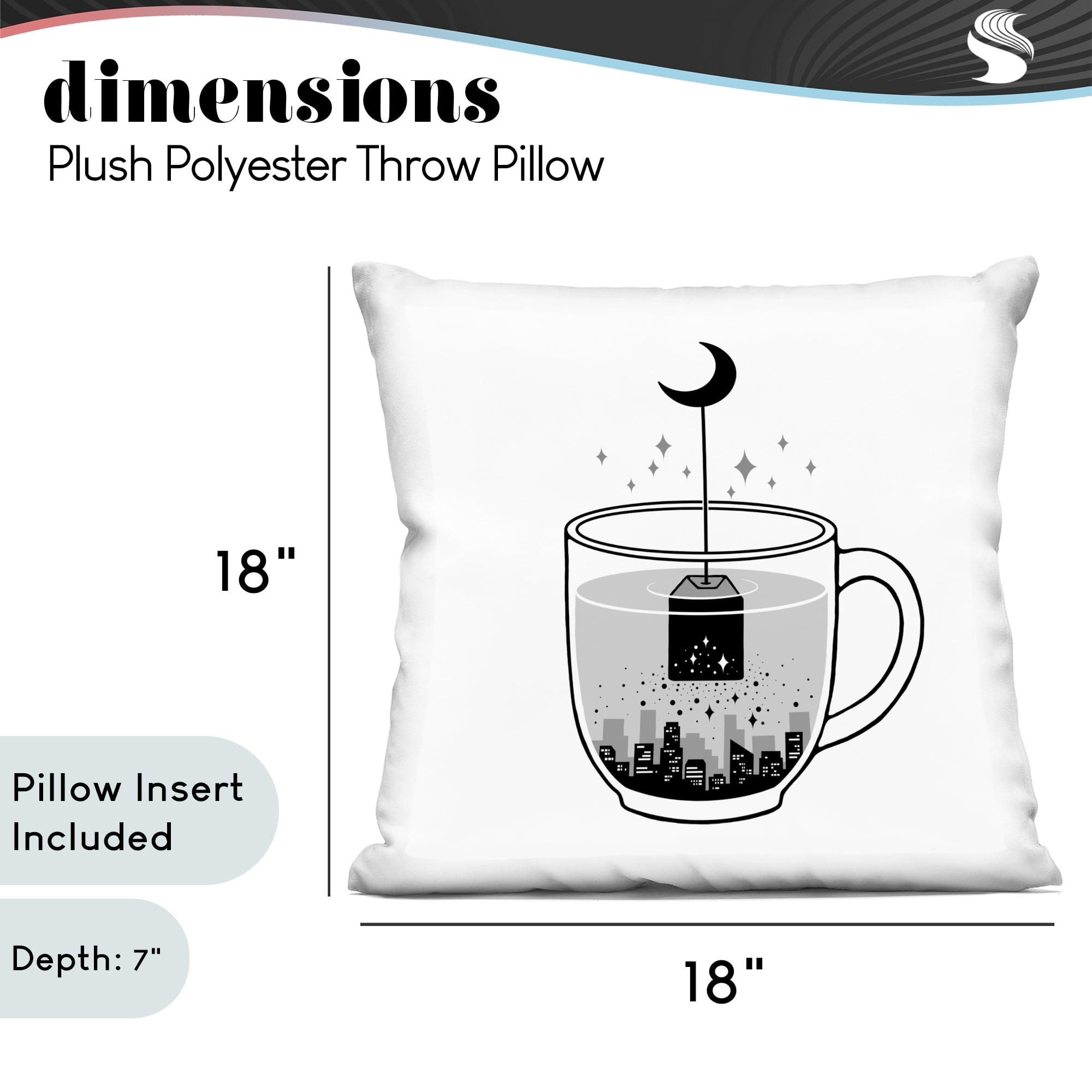 Stupell Industries Please Brew Me Goodnight Decorative Printed Throw Pillow, design by Episodic Drawings
