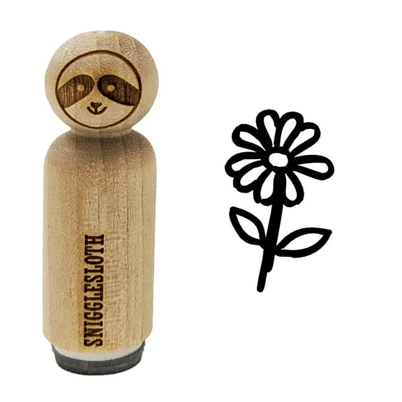 Daisy Flower Sketch Rubber Stamp for Scrapbooking Crafting Stamping - Mini 1/2 Inch