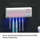thumbnail image 4 of Soporte de cepillo de dientes con función de limpieza Cepillos auto adhesivos Estantes de almacenamiento Organizador de percha de baño Accesorios de hotel para el hogar Rosa Inevent HA061168-04B, 4 of 7