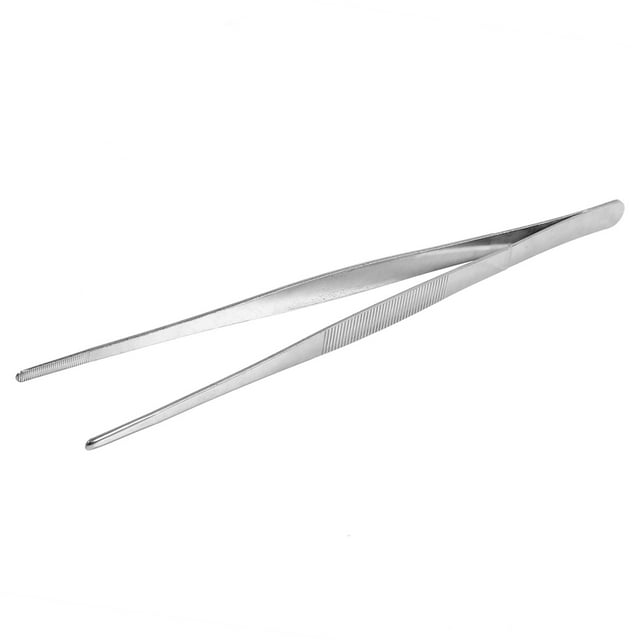 Pinzas Pinzas Para Alimentos Largas Plateadas De Acero Inoxidable Rectas