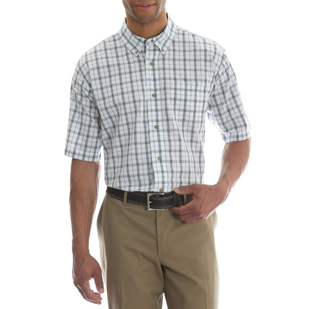 wrangler plaid shirt short sleeve