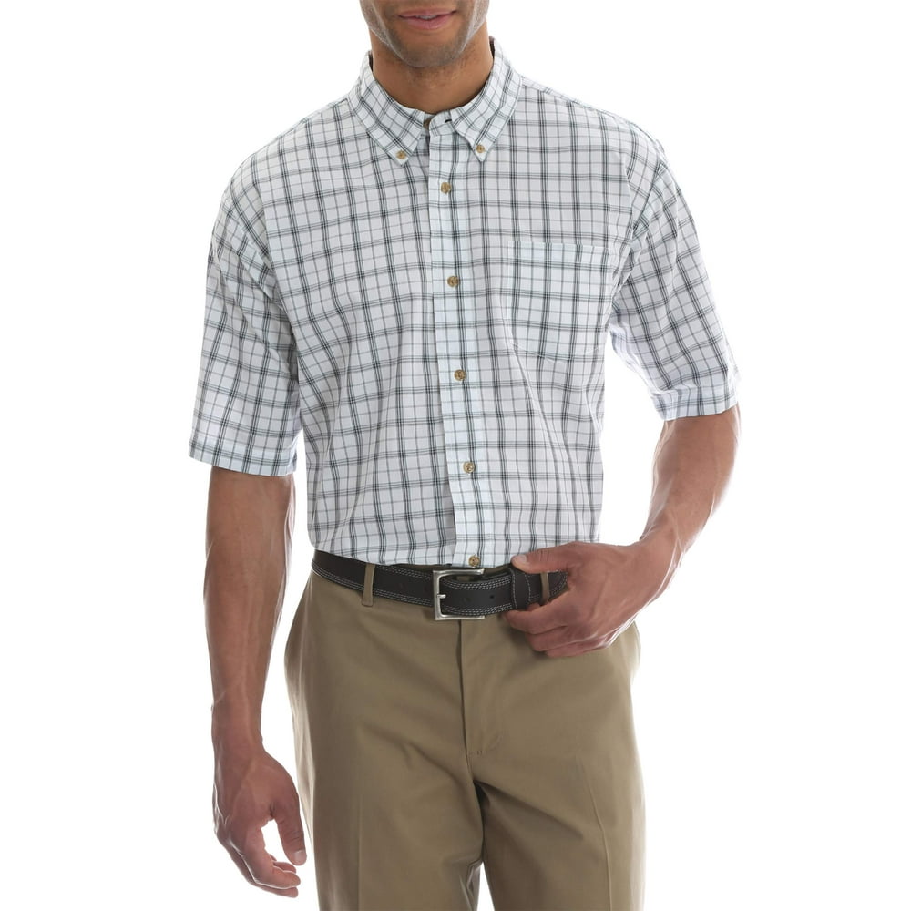 Wrangler - Wrangler Men's Short Sleeve Wrinkle Resistant Plaid Shirt ...