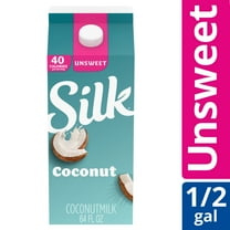 Silk Dairy Free, Gluten Free, Unsweet Coconut Milk, 64 fl oz Half Gallon