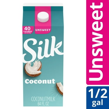 Silk Dairy Free, Gluten Free, Unsweet Coconut Milk, 64 fl oz Half Gallon