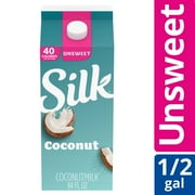 Silk Dairy Free, Gluten Free, Unsweet Coconut Milk, 64 fl oz Half Gallon