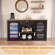 Long Coffee Bar Cabinet with Fridge Space, 70.1 M