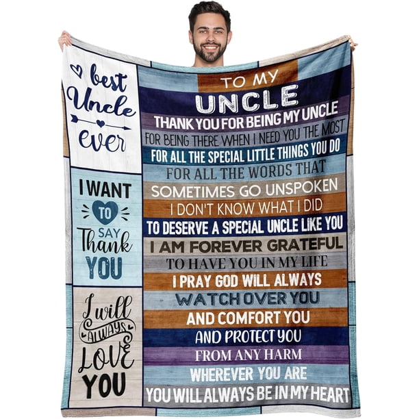 LHSHID Uncle Fathers Day Blanket Gifts Uncle Gifts for Men Uncle Gifts from Niece Nephew Great Gifts for Uncle Best Uncle Ever Gifts for New Uncle Uncle Birthday Blanket 60"x80"