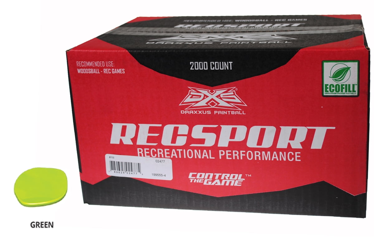 GI SPORTZ RECSPORT PAINTBALLS 2000 Rounds GREEN FILL