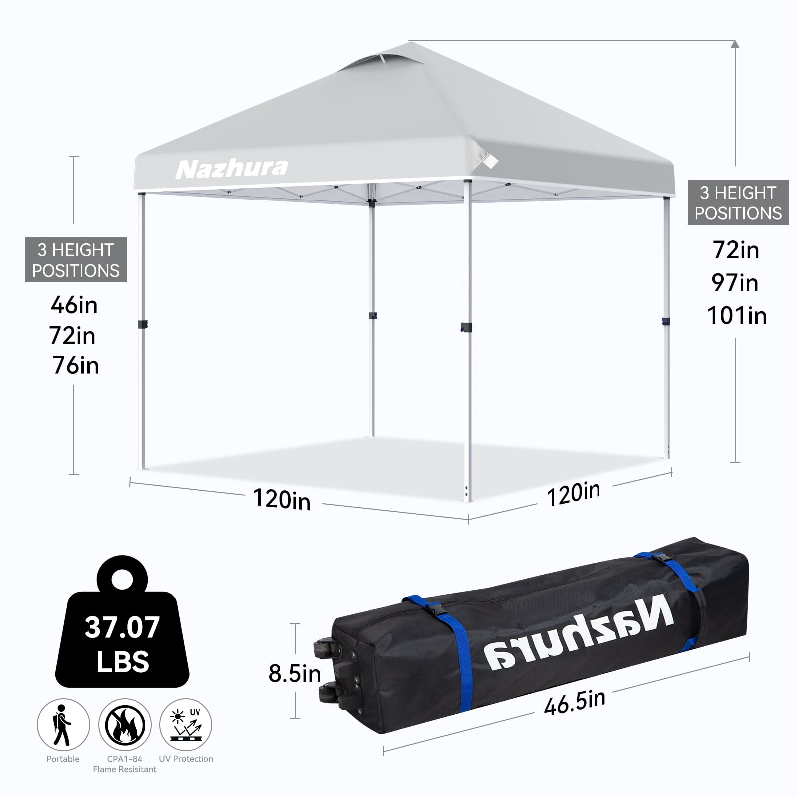 Nazhura 10フィート x 10フィート ポップアップキャノピーテント サンドウェイトバッグ付き パティオ用オーニング ピクニックやキャンプ用の自立型サ 並行輸入品 Nazhura ポップアップキャノピーテント 10フィート x 10フィート