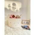 thumbnail image 2 of 1pc White Woven Pet Storage Basket With Heart Print, Suitable For Toys, Snacks And Clothes Storage, 2 of 5