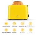 thumbnail image 2 of iSiLER 2 Slice Toaster with 7 Shade Settings and Removable Crumb Tray Yellow, 2 of 7