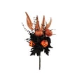 thumbnail image 2 of XINGXIANG 55cm Yellow Pumpkin & Feather Arrangement - Halloween Flowers with Black Roses and Leaves, Dramatic Fall Centerpiece for Large Spaces,Halloween Floral Picks Decorations, 2 of 5