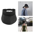 thumbnail image 4 of Sombrero de Paja de Verano para Mujer para Playa, Golf, Deporte, Ala Ancha, Sombreros para El Sol Ajustables para Viajes, Vacaciones - Negro Sunnimix Sombrero de paja de ala ancha, 4 of 8