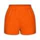 thumbnail image 5 of Pantalones cortos deportivos holgados de color liso con cintura elástica para mujer, informales, color naranja, talla XL, de UMfun, 5 of 8