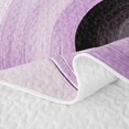 thumbnail image 5 of Castle Fairy Abstract Curved Circle Quilt King 3 Pieces,Geometric Square Block King Coverlet Set,Lavender Violet Black,1 Bedspread and 2 Pillowcases, 5 of 7