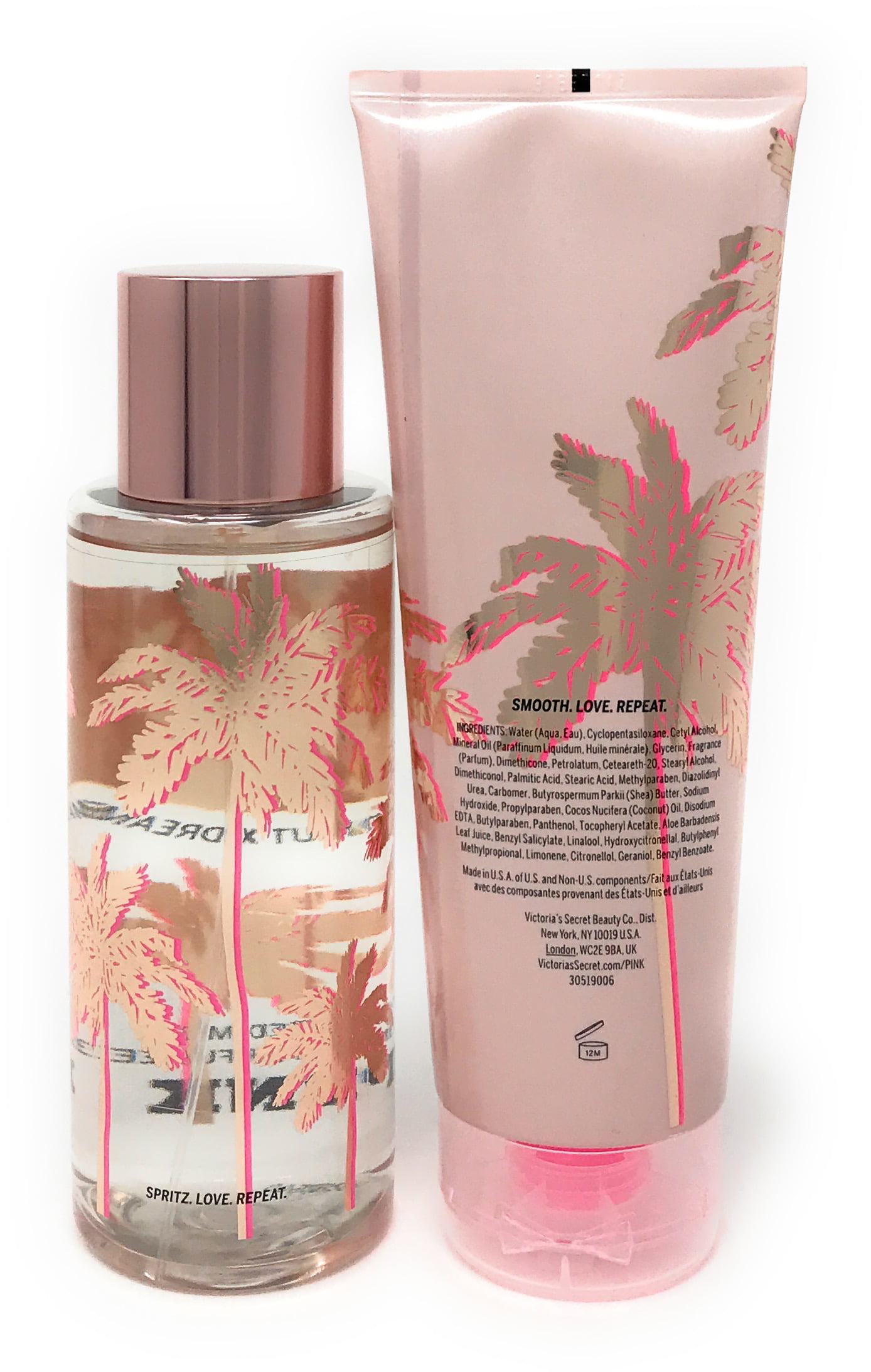 verraad is genoeg Tandheelkundig Victoria Secret Pink Bronzed Coconut Scented Mist (8.4 fl oz) & Fragrant  Body Lotion (8 fl oz) Set of 2. - Walmart.com