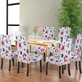 thumbnail image 2 of Navy and White Dining Chair Cover Set of 6 Abstract Urban with Stars Colored as USA Flag Stretch Spandex Kitchen Chair Slipcovers Removable Washable Geometric Parsons Chair Cover, 2 of 5