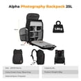 thumbnail image 2 of K&F CONCEPT Camera bag Backpack Waterproof 25L Large Capacity Camera Case with Raincover 15.6 Inch Laptop Compartment Compatible, 2 of 7