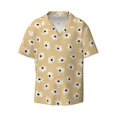 thumbnail image 5 of Daiia Daisies Flowers Men's Linen Shirts Short Sleeve Casual Shirts Button Down Shirt for Men Beach Summer Wedding Shirt-XX-Large, 5 of 6