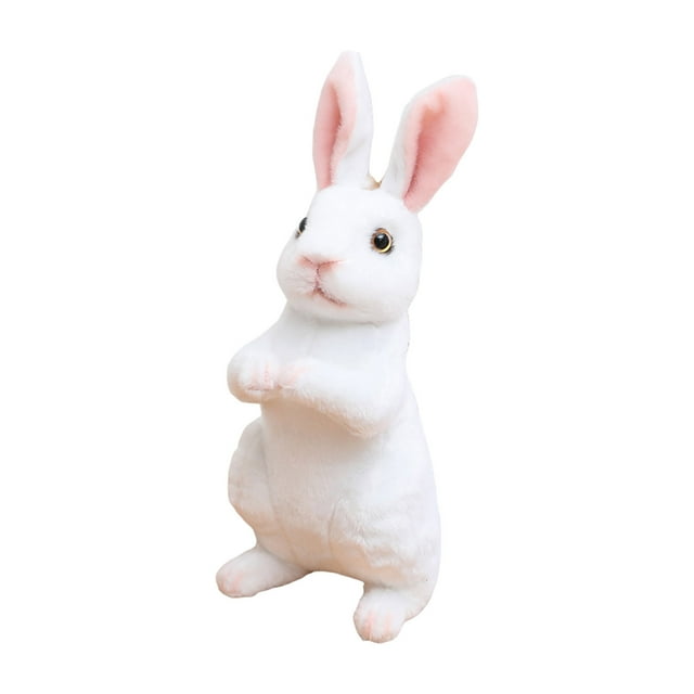 Lifelike Sitting Rabbit Animal Toy Adorable Stuffed Bunny For Girls Room