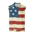 thumbnail image 3 of USA Flag Tank Top for Men Summer Lapel Tops 4th of July Printed Top Sleeveless Vest Button Down Blouse American Patriot Tee Stripe T Shirt Loose Breathable Tanks, 3 of 4