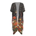 thumbnail image 2 of SCRAWLGOD Cardinal Daisy Moon Print Swimsuit Cover Up for Women Half Sleeve Loose Swimsuit Coverup Breathable Soft Bathing Suit Cover Up for Summer, 2 of 6
