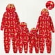 thumbnail image 2 of Pijama de polar grueso rojo de manga larga con capucha y astas en 3D con estampado de ciervos para toda la familia a juego para Navidad, 2 of 5