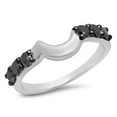 thumbnail image 1 of Dazzlingrock Collection 0.60 Carat (ctw) 10K Black Diamond Ladies Anniversary Wedding Contour Guard Band, White Gold, Size 4, 1 of 1