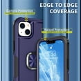 thumbnail image 3 of SaniMore for iPhone 14 Multi-Functional Case, 3-Layer Protection Magnetic Cover Support Car Mount & 360° Rotatable Metal Ring Kickstand Full Body Shockproof Protective Shell, Blue, 3 of 10