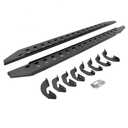 Go Rhino 69443580ST RB20 Slim Line Running Boards w Brackets Kit - Double Cab Only For Toyota 22-24 Tundra (Extended Cab Pickup)