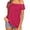 Watermelon Red, variant on QHWAUAKFBN T Shirts For Women Trendy Graphic Off Shoulder Solid Color Irregular Short Sleeve Tshirts Top