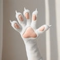 thumbnail image 7 of Byfri White Plush Cat Claw Gloves, Cartoon Kitten Paw Full Finger Mittens for Themed Events, White One Size 40x15cm, 7 of 7