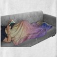 thumbnail image 6 of Purple Soft Flannel Fleece Throw Blanket, Watercolor Style Effect Spring Cherry Blossom Japanese Nature Print, Cozy Plush for Indoor and Outdoor Use, 60" x 80", Marigold and Purple, by Ambesonne, 6 of 6