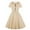 Beige, variant on YFPWM Teacher Dresses for Women Plus Size Summer Dresses Casual Plus Size doll Dress Cocktail Dress Short Sleeve Square Neck Retro Solid Color High Waist Belt Button Dress