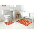 thumbnail image 4 of Yiaed Red Vintage Flowers Print Bathroom Mat Set 2 Pieces Mat Anti-Skid Pad Ultra Soft and Absorbent Bathroom Bath Mat Contour Bath Rugs for Toilet Base, 4 of 6
