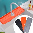 thumbnail image 1 of Hicess Splash-proof Foldable Faucet Mat Reusable Tear Resistant Drain TPR Soap Dispenser Tray Sink Drying Pad for Hotel, 1 of 8