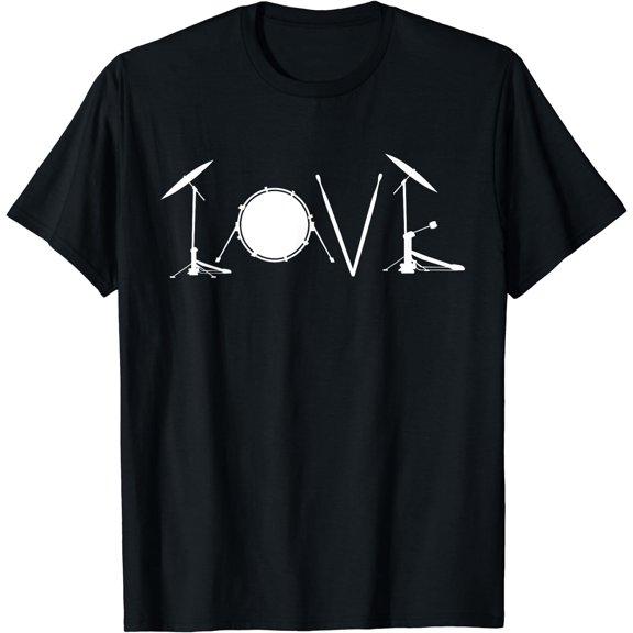 Drummers Drumming Gift Drum Love Drums Drummer T-Shirt Black 3X-Large