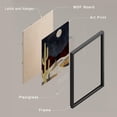 thumbnail image 4 of PixonSign Framed Wall Art Midnight Moon Cactus Desert Dune Prints, Set of 4 Minimalism Digital Art Paintings, Colorful Modern Wall Décor, Adhesive Canvas Posters for Home Decor - 12"x16" Black, 4 of 5