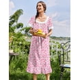thumbnail image 4 of Ekouaer Cotton Nightgowns for Women Vintage Victorian Nightgown Short Sleeve Lace Night Gown Long Nightdress Soft Nightshirt, 4 of 6