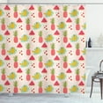 thumbnail image 1 of Tropical Shower Curtain, Colorful Juicy Summer Fruits Pattern as Banana Pineapple and a Slice of Watermelon, Fabric Bathroom Set with Hooks, 69W X 75L Inches Long, Multicolor, by Ambesonne, 1 of 3