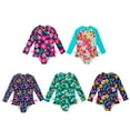 thumbnail image 2 of Baozhu Girls Long Sleeve Swimsuit One Piece Bathing Suit Zipper UPF 50+ Rashguard Swimwear,1-5 Years, 2 of 9